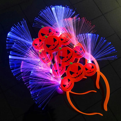 Halloween Dress Up Flashing Pumpkin Ghost Hair Hoop Ghost Festival Party Headdress