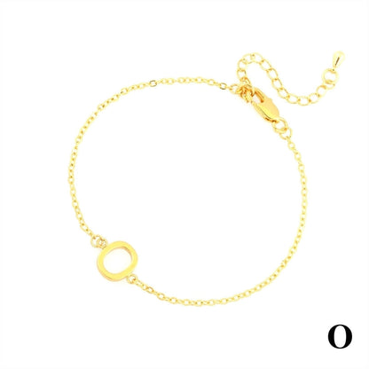 Minimalist Letter Copper Plating 18k Gold Plated Bracelets