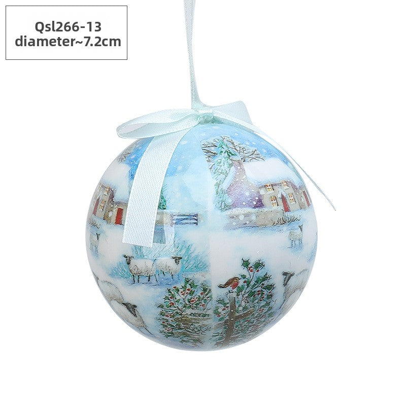 Christmas Ball Pendant Snowman Foam Ball Ornament Christmas Tree Hanging Ball Atmosphere Decoration Supplies