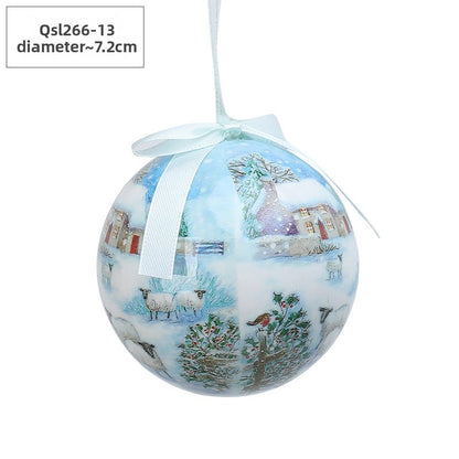 Christmas Ball Pendant Snowman Foam Ball Ornament Christmas Tree Hanging Ball Atmosphere Decoration Supplies
