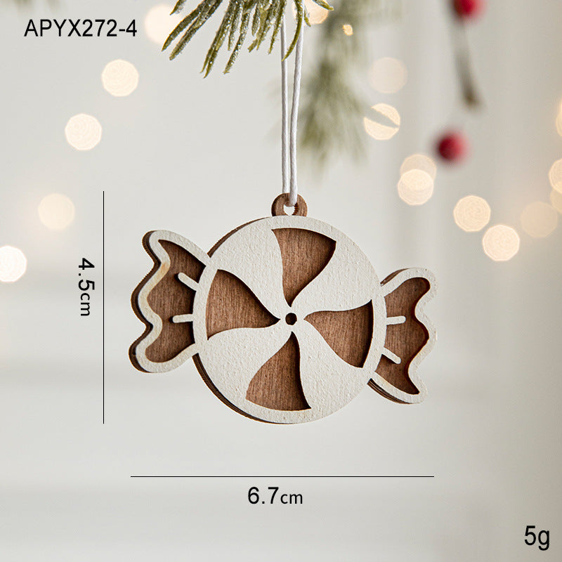 Christmas Ornaments Nordic Carved Cabin Hanging Decoration Christmas Tree Snowflake Diy Window Display Christmas Decoration