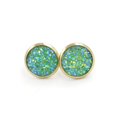 1 Pair IG Style Minimalist Round Plating Stainless Steel Resin 18K Gold Plated Ear Studs