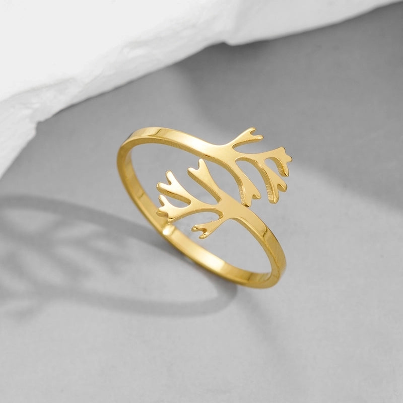 Funny Sweet Pastoral Star Bat Butterfly 201 Stainless Steel 18K Gold Plated Polishing Open Rings