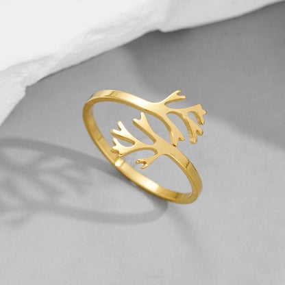 Funny Sweet Pastoral Star Bat Butterfly 201 Stainless Steel 18K Gold Plated Polishing Open Rings