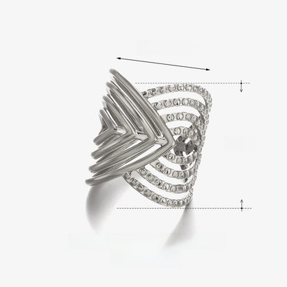 Artistic Lines 304 Stainless Steel 18K Gold Plated Criss Cross Plating Open Rings