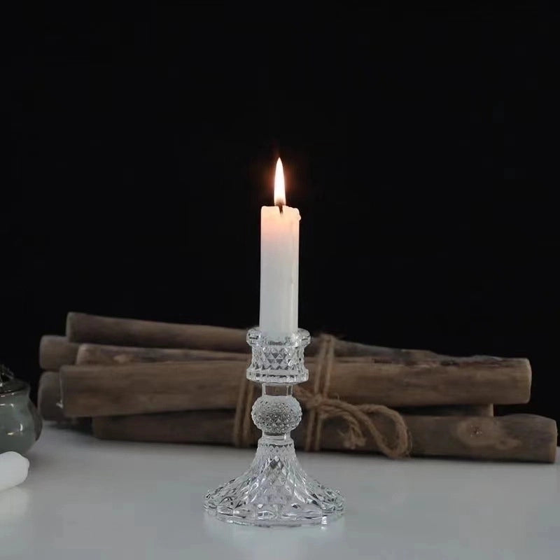 Christmas Minimalist Solid Color Glass Candlestick