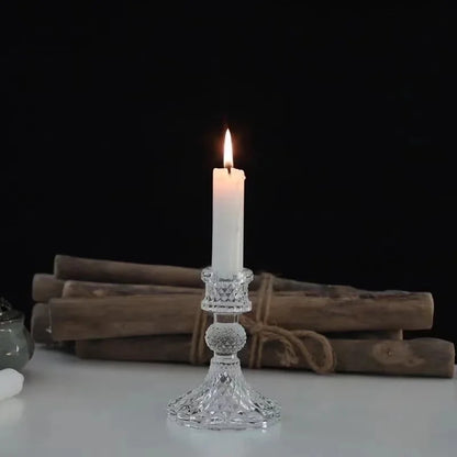 Christmas Minimalist Solid Color Glass Candlestick