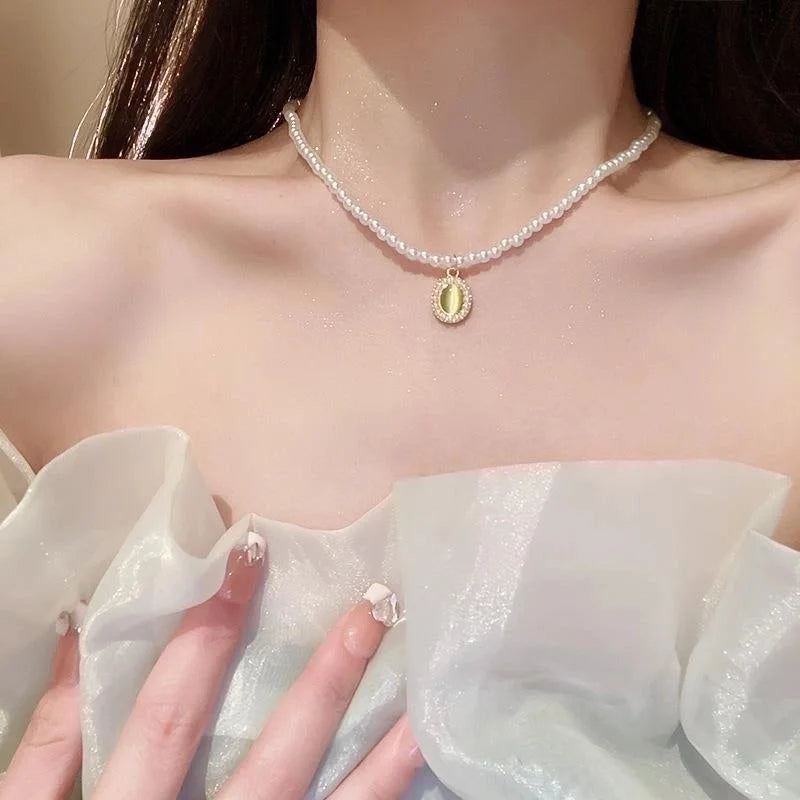 Minimalist Commute Heart Shape Alloy Inlay Zircon Women's Pendant Necklace Necklace