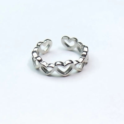 Minimalist Heart Shape Titanium Steel Open Rings