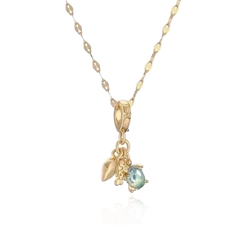 Ig Style Minimalist Animal Key Copper Plating Inlay Zircon Gold Plated Pendant Necklace