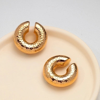 1 Pair Fashion Solid Color Plating 304 Stainless Steel 18K Gold Plated Earrings
