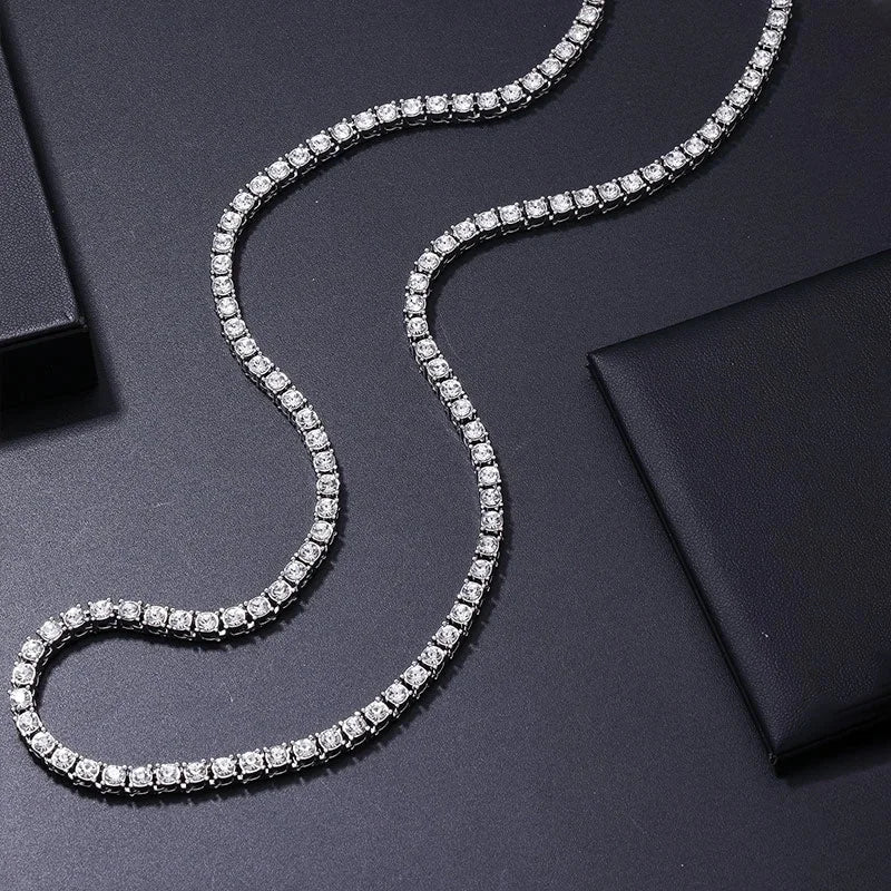 Copper Hip-Hop Inlay Round Zircon Bracelets Necklace