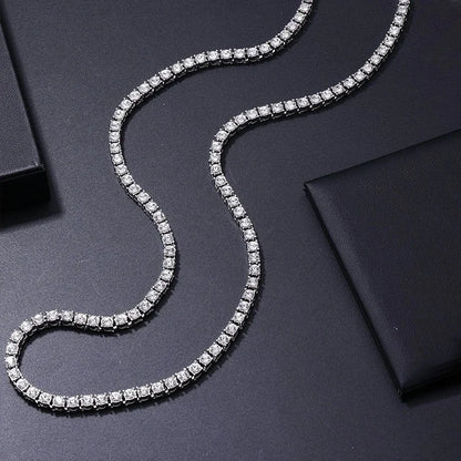 Copper Hip-Hop Inlay Round Zircon Bracelets Necklace