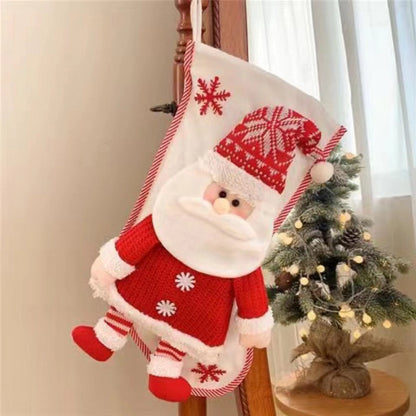 New Large Christmas Stockings Gift Bag Santa Claus Decorations Small Pendant Children's Christmas Tree Candy Bag Gift