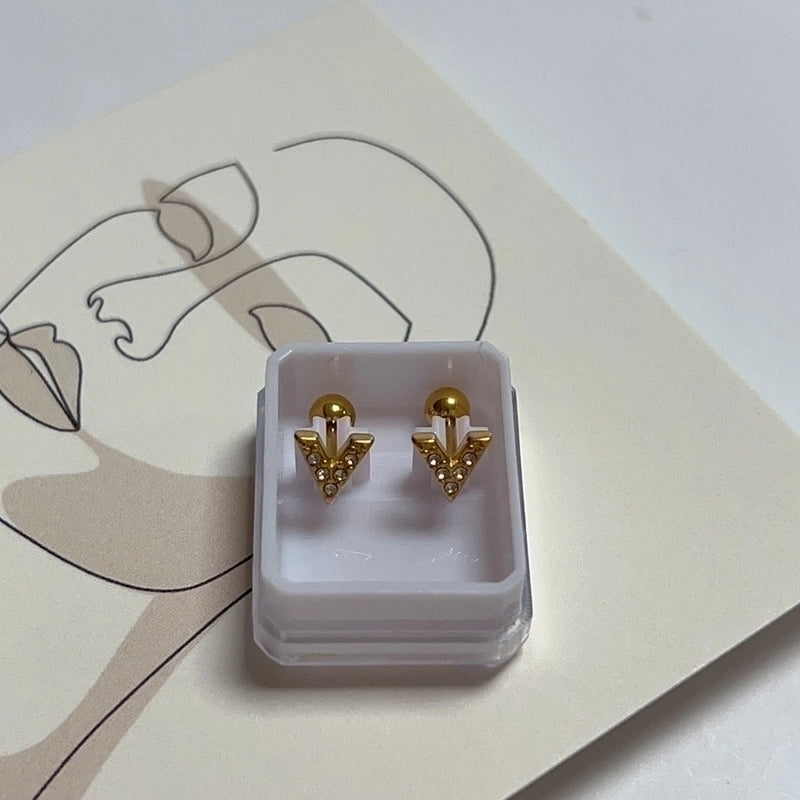 1 Pair Sweet Cross Heart Shape Snowflake Plating 304 Stainless Steel Titanium Steel 18K Gold Plated Cartilage Earrings