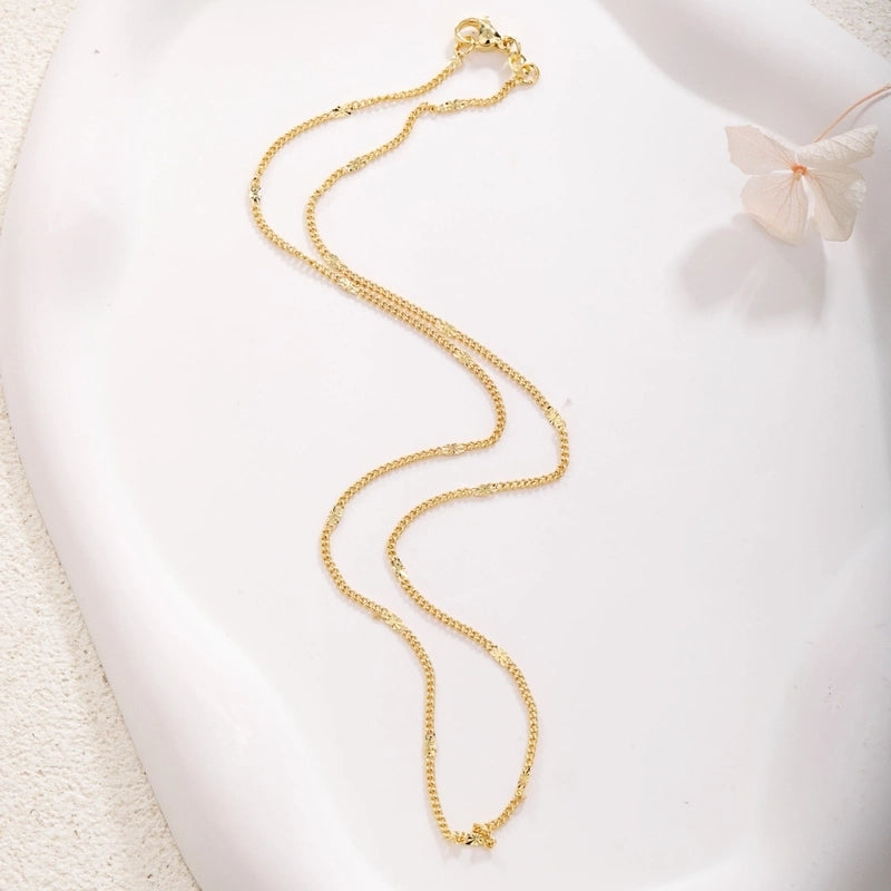 Sweet Water Droplets Heart Shape Gold Plated Artificial Crystal Copper Necklace