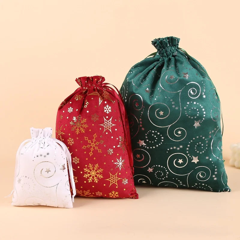 Christmas Minimalist Classic Style Christmas Tree Snowflake Flocking Holiday Daily Gift Bags Gift Wrapping Supplies
