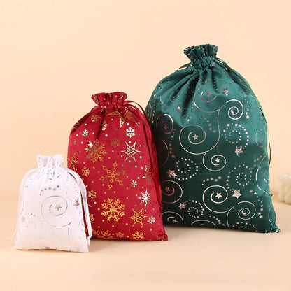 Christmas Minimalist Classic Style Christmas Tree Snowflake Flocking Holiday Daily Gift Bags Gift Wrapping Supplies