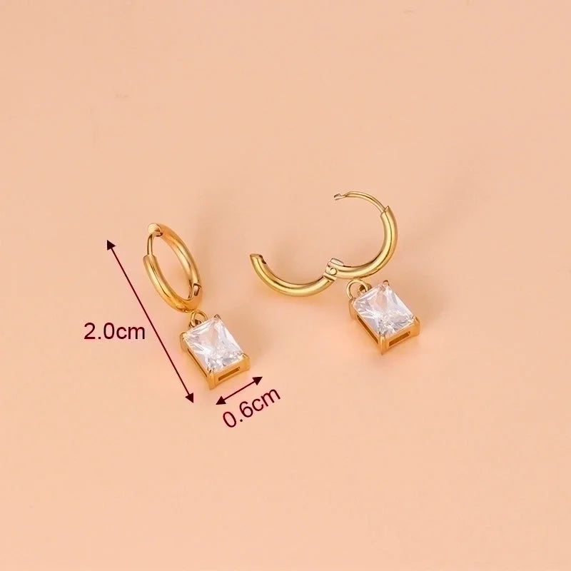 1 Pair Fashion Sector Heart Shape Tassel Gold Plated Inlay 304 Stainless Steel Zircon Stainless Steel Earrings