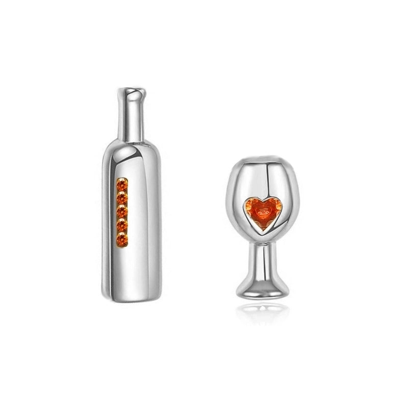 1 Pair Minimalist Heart Shape Inlay Copper Zircon Earrings