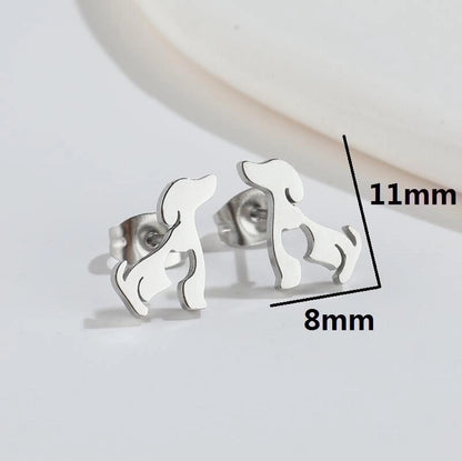 1 Pair Fashion Animal 304 Stainless Steel 18K Gold Plated Ear Studs