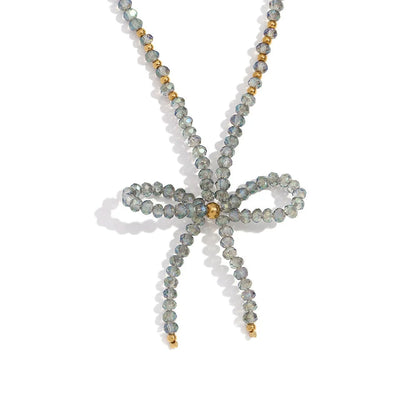 Fashion Bowknot Geometric Stainless Steel Electroplating Necklaces