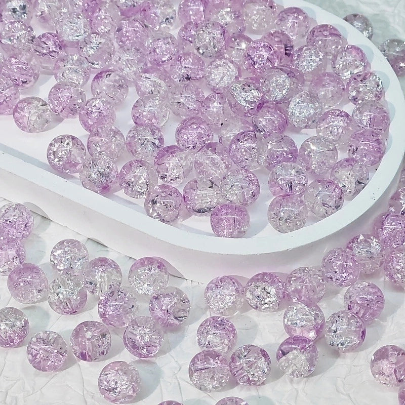 50 PCS/Package Diameter 10mm Diameter 8mm Glass Crackle Glass Beads Round Jewelry Accessories