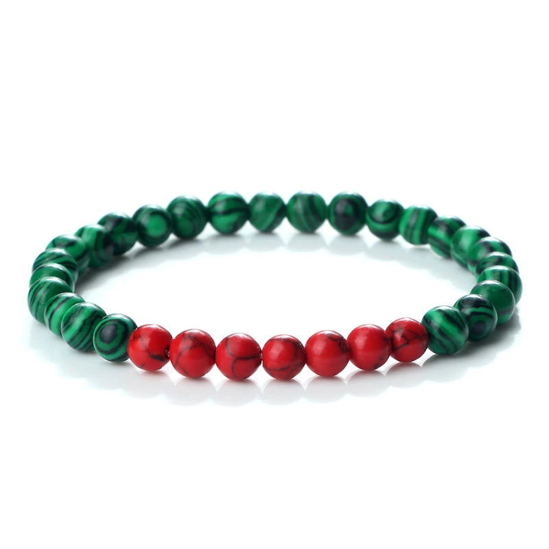New Red Green White Black Bracelet Christmas Cute Beaded Bracelet Turquoise Beads Woven Hand Rope In Stock