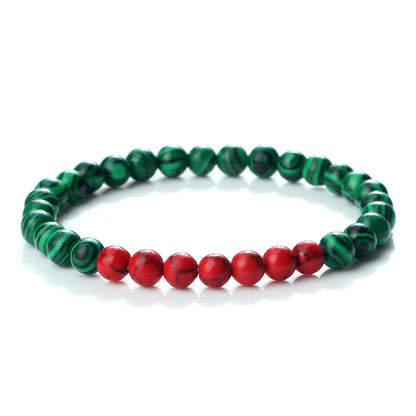 New Red Green White Black Bracelet Christmas Cute Beaded Bracelet Turquoise Beads Woven Hand Rope In Stock