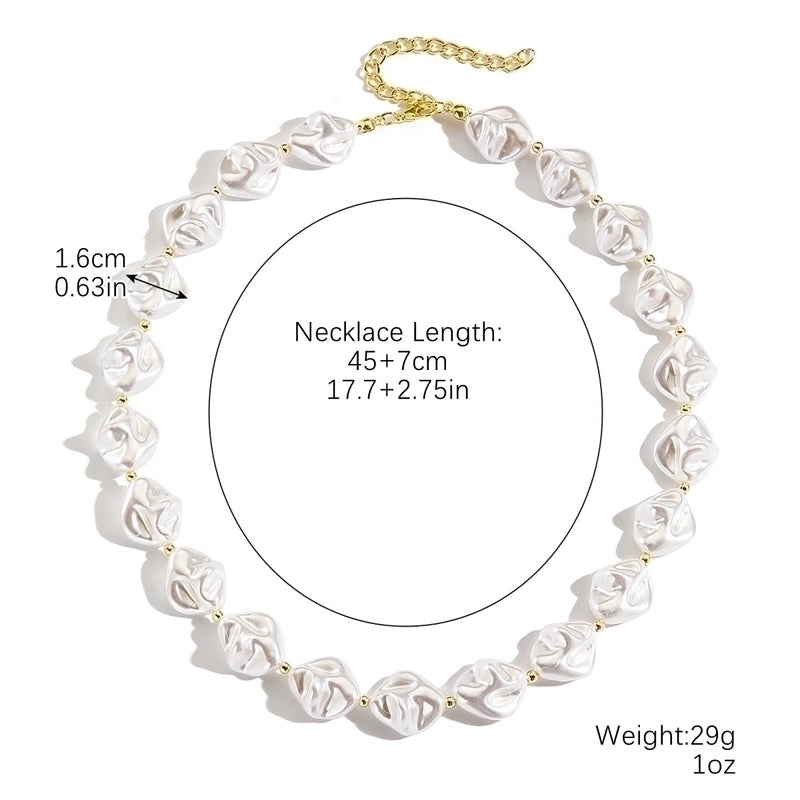 Minimalist Classic Style Solid Color Imitation Pearl Alloy Necklace