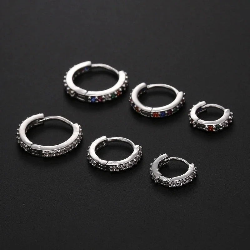 Fashion Round Copper Inlay Zircon Nose Ring