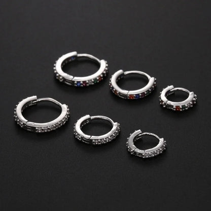 Fashion Round Copper Inlay Zircon Nose Ring