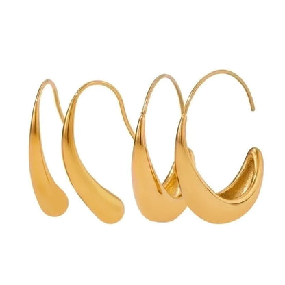 3 Pieces Minimalist Geometric Plating 304 Stainless Steel 16K Gold Plated White Gold Plated Gold Plated Drop Earrings