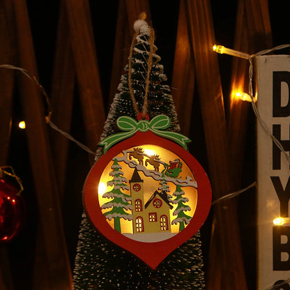 Christmas Christmas Tree Star Wood Party Hanging Ornaments