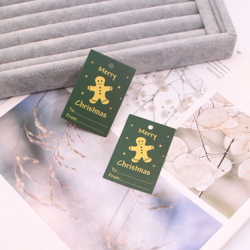 100 PCS/Package Minimalist Classic Style Christmas Color Block Jewelry Packaging Cards