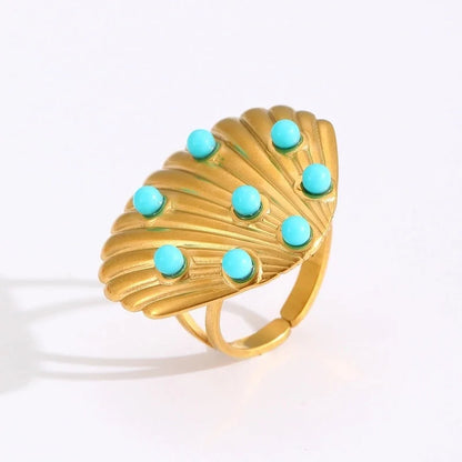 Modern Style Classic Style Flower 304 Stainless Steel Plating Open Rings