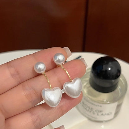 1 Pair Fashion Leaf Flower Bow Knot Imitation Pearl Alloy Rhinestones Earrings