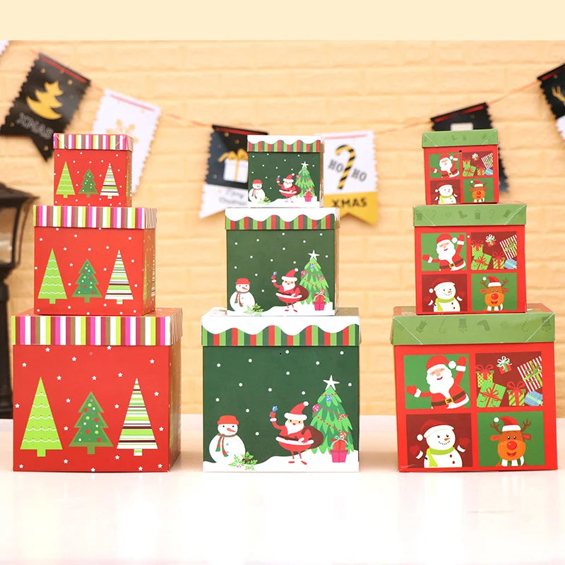 Christmas Party Decoration Large Medium Small Christmas Gift Box Christmas Tree Bottom Decoration Gift Box Gift Bag