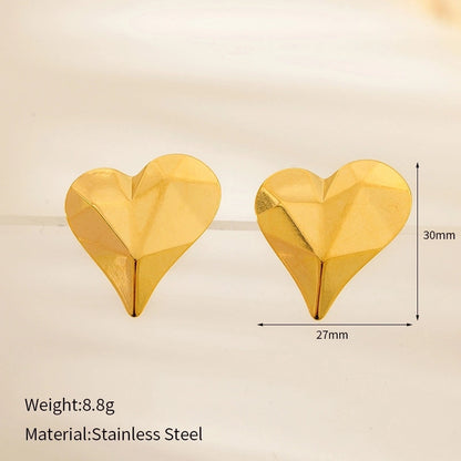 1 Pair Cute Luxurious Wedding Geometric 304 Stainless Steel 18K Gold Plated Stainless Steel Earrings