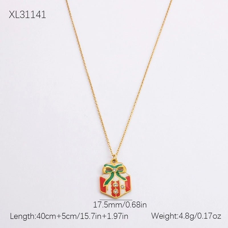 Cute Modern Style Christmas Tree Bow Knot Snowflake 304 Stainless Steel Plating Bracelets Earrings Necklace