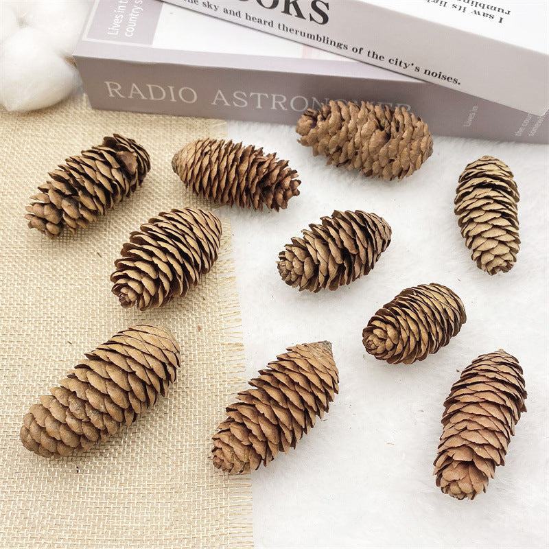 2 Pieces 1-18cm Pine Cone Christmas Decoration Hanging Pine Cone Christmas Tree Hanging Decoration Photography Props Dried Flower Pine Cone Pine Cone
