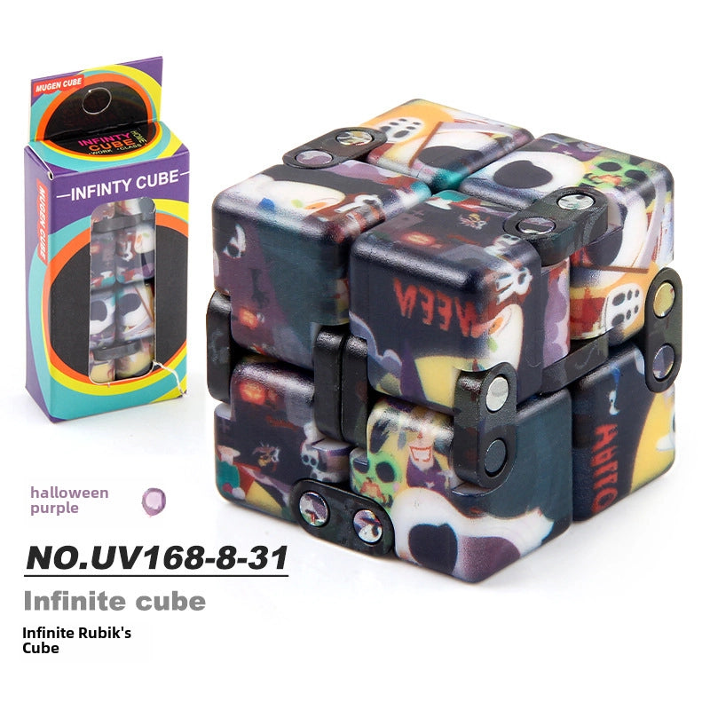 New Strange Decompression Toy UV Printing Infinite Rubik's Cube Decompression Folding Changeable Rubik's Cube Fingertip Rubik's Cube Manufacturer Resources