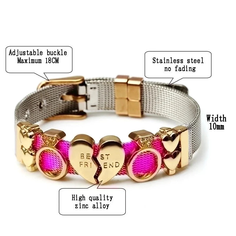 Minimalist Heart Shape Stainless Steel Plating Bangle