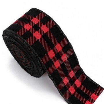 Christmas Ribbon Burlap Ribbon Christmas Atmosphere Ribbon Decoration Supplies Snowflake Bow Red Gold Edge Burlap Ribbon