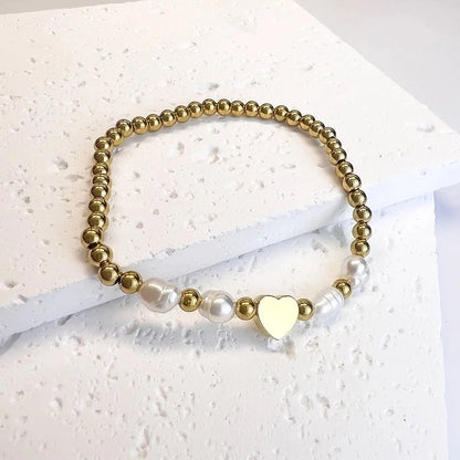 Sweet Star Heart Shape Butterfly Stainless Steel Beaded Plating Bracelets