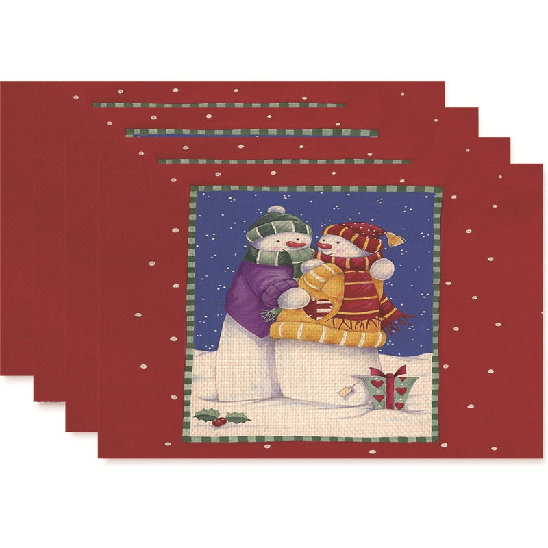 Christmas Nordic Style Christmas Tree Bow Knot Snowflake Linen Cotton And Linen Placemat