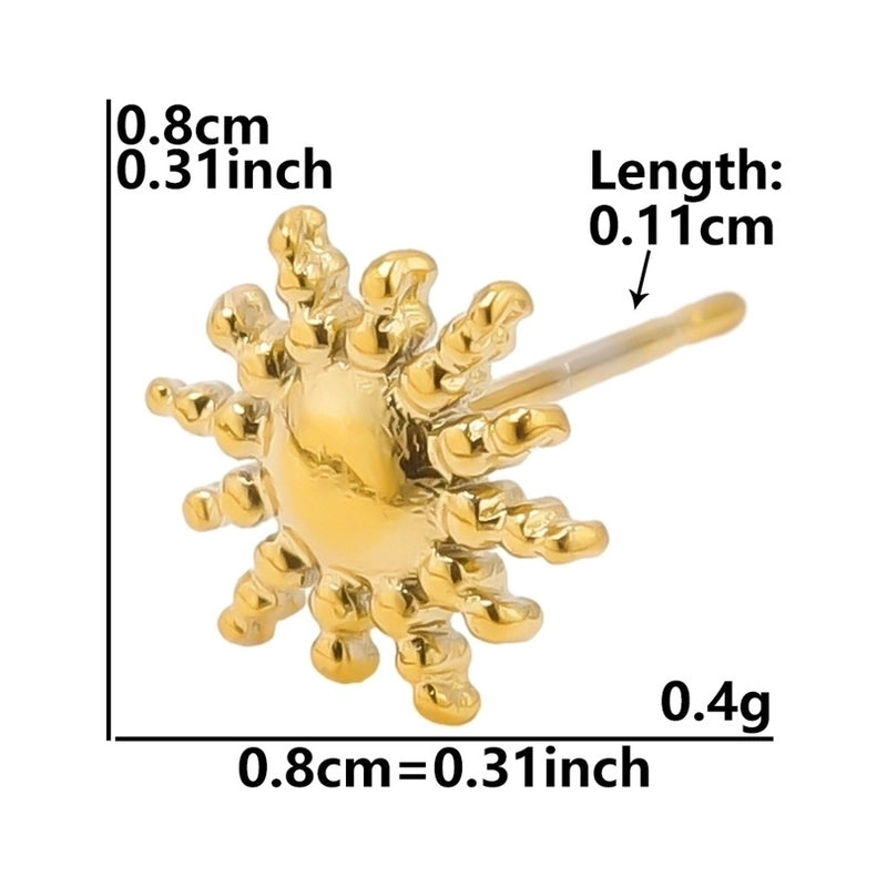 1 Pair Minimalist Round Star Plating 304 Stainless Steel 18K Gold Plated Ear Studs