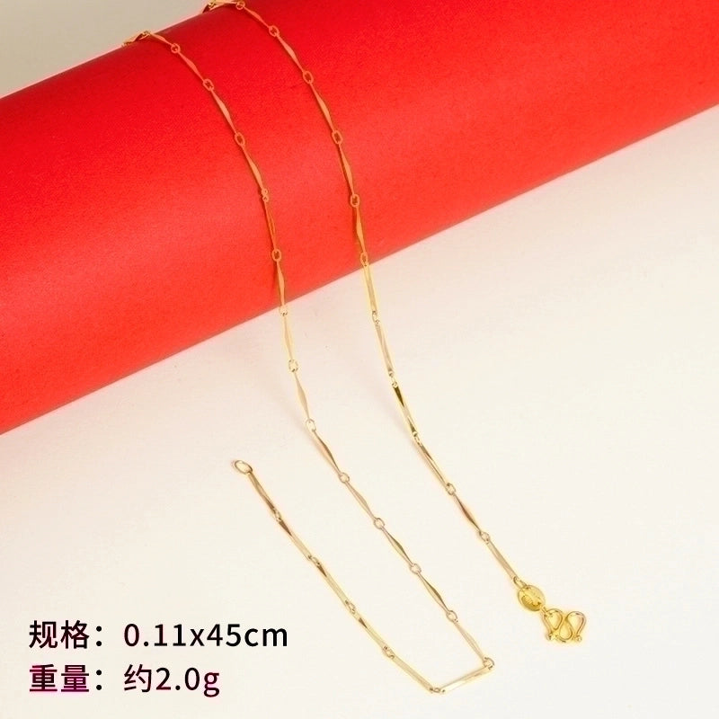 Minimalist Geometric Copper Gold Plated Necklace