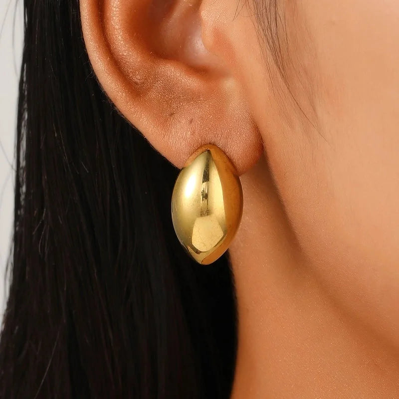 1 Pair Retro Minimalist Commute Geometric 304 Stainless Steel 18K Gold Plated Ear Studs