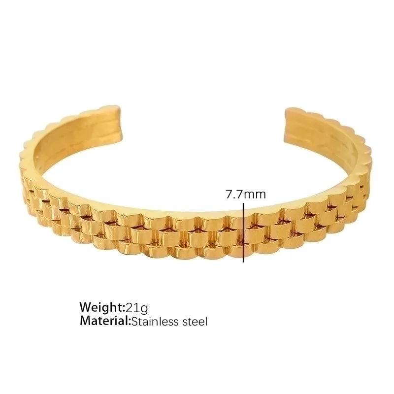 Elegant Formal Minimalist Round Solid Color 304 Stainless Steel Titanium Steel 18K Gold Plated Plating Rings Bracelets Earrings